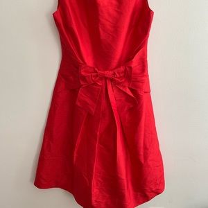 Kate Spade red bow front silk dress size 2